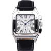 Haonb Orologi Da Polso,Orologio Meccanico Automatico Vuoto A 6 Pin Quadrato Moda Casual, Superficie Bianca Conchiglia Bianca