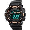 TONSHEN Multifunzionale Elettronico Uomo Orologio da Polso Sportivo Plastica Lunetta e Gomma Band LED Digital Outdoor Sportivo Militare Tattica Subacqueo 50M Impermeabile Orologio (Giallo)