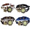 JewelryWe Orologio a Quarzo Bracciale in Pelle da Donna Ciondolo a Forma di Foglie
