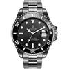 Ourui Orologi Da Polso,Orologio Meccanico Impermeabile Con Cinturino In Acciaio Water Ghost, Cassa Nera Nera
