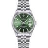 WeichuLWJ Cadisen - Orologio automatico da uomo, design meccanico, in acciaio inossidabile, impermeabile, con vetro zaffiro, orologio da polso per il tempo libero, omaggio, verde, Bracciale