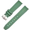 ROUREOX Cinturino in Gomma 20mm Accessorio Polso di Ricambio per Uomo per Rolex Daytona GMT-Master II Deepsea-Fibbia Verde + Argento