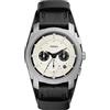 Fossil Orologio Machine da uomo, movimento cronografo al quarzo da 42 mm con cinturino in acciaio inossidabile o in pelle, 42 mm, Nero e argento