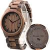 LMWOOD Orologio da uomo in legno con incisione Orologio da polso in legno personalizzato per anniversario, regalo di compleanno per papà, marito, figlio, Bracciale
