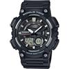 Casio Orologio analogico al quarzo digitale da uomo con cinturino in resina AEQ110W-1AV, nero/nero, misura unica, Orologio al quarzo