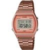 Casio Orologio unisex con quadrante digitale in oro rosa, serie vintage, B640WCG-5DF (D187), Rosa-Oro-Digitale, 38.9×35×9.9mm, Catena