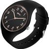 Gosasa Orologi 30M di sport degli uomini delle donne della cinghia del silicone di stile semplice casuale impermeabile, T-Nero Oro Rosa