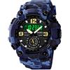 IJAHWRS Orologio da uomo con quadrante grande, per sport all'aria aperta, multifunzione, impermeabile, antiurto, serie mimetica