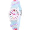 Venhoo Orologio da polso per bambini in silicone impermeabile 3D con cartoni animati, regalo di compleanno per bambine dai 3 ai 10 anni, Unicorno blu, Cinturino