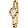 ALANTOP Orologio vintage da donna con cinturino ovale in cristallo colorato, quadrante piccolo, al quarzo, impermeabile, delicato orologio da polso con strumento di regolazione incluso