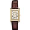 Emporio Armani Orologio da uomo rettangolare con cinturino in acciaio inossidabile o pelle, orologio elegante da uomo, Oro/Marrone, Gino