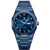 Poedagar Orologio di modo per gli uomini impermeabile di lusso settimana calendario uomo orologio da polso al quarzo in acciaio inossidabile business classico orologi da uomo maschile, Blu Blu