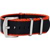 masar 22mm Premium NATO Black Orange - Watch Strap - Watch Straps Universel 22 mm