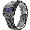 Warmhm Orologio LED da Uomo Fino a 30m con Cinturino in Lega Acciaio Inox Display Digitale LED Blu con Data e Formato 12/24 Ore Orologio da Polso Digitale Elegante per Uso Quotidiano