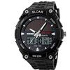 SKMEI - Orologio da polso a energia solare caratterizzato da display con doppio fuso orario, resistente all'acqua fino a 50 m