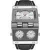 Oulm 9525 Mens Watch analogico cinturino in pelle nera 3 sub-quadranti, bianco, Movimento al quarzo
