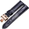 ROUREOX Cinturino In Cuoio Autentico Flessibile Fibbia A Farfalla Cinturino In Cuoio Sostitutivo Accessori Riparazione per LONGINES Master Collection-Blu + Oro Rosa 20mm