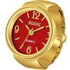 JewelryWe Orologio da dito da uomo e donna con elastico rotondo,anello orologio al quarzo semplice,regalo
