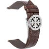 ROUHO Sgancio Rapido Ricambio Cinturino Orologio Vera Pelle Chiusura Deployante Cinturino Orologio per Patek Philippe-Marrone Scuro 19mm
