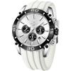 FORSINING Orologio da uomo alla moda, casual, analogico, al quarzo, per uomo, cinturino in silicone, cronografo, orologio sportivo, luminoso, impermeabile, bianco