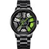 ROSSOM Men Watch Fashion Car Wheel Watches Men Luxury Sports Waterproof Quartz Wrist Watches Men Business Stainless Steel Wheel Hub Watches