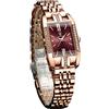 FORSINING Orologio da donna di lusso, alla moda, con quadrante grande, rettangolare, impermeabile, in acciaio inox, orologio da polso da donna, Rosso