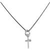 Handmade Collana a catena veneziana sottile 0,6 mm con pendente a croce e piuma Collana da donna in argento sterling 925