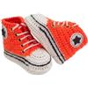 C'era una volta un filo Scarpette tipoconverse Vari Colori Bimbo Bimba. Fatte a Mano ad Uncinetto in Lana Merinos. Neonato 0-3 Mesi. Bootie Handmade (Arancio)