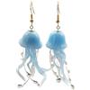 Cairui Design Blu Medusa 3D Mare Profondo Oceano Argilla Resina Placcato Oro Orecchini Goccia e pendenti Donna Handmade