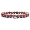 KARDINAL WEIST rodocrosite bracciale, perle di gemma, gioielli per uomo e donna, amore - desiderio - spontaneità (XL, rodocrosite)