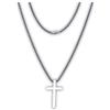 Lunara Atelier Collana in TITANIO puro al 100%, Catena in titanio da 3 mm con ciondolo a croce 42x24mm satinato opaco, per uomo, ipoallergenica (16'' ~ 40,5cm)