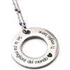 Generic Collana con ciondolo ciambella e frase dedica alla Zia - Collana dedica alla Mamma - Collana Frase per la Mamma