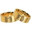 Hsumonre Personalizza Anello per Mamma Figlia Coppia con Foto Incisa all'interno Testo Personalizzato Regalo per la Festa della Mamma Cinturini Brithday Acciaio al titanio da 8 mm (Oro)