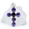 Zarrella Gioielli Collana Crocifisso Ametista Viola e Onice Nera - Croce in Argento 925 - Gioiello Religioso Fatto a Mano in Italia - Fede Intensa e Armonia Spirituale