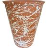 Ceramiche Angela Rinaldi - Vaso in Ceramica di Vietri Dipinto a Mano Rigato Maiolica Design Terracotta Coccio Cachepot (Altezza cm 12 Diametro cm 13, Vaso Schizzi)