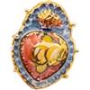 Handmade Anello in ceramica di Caltagirone col Cuore Sacro, VAR 9 | Anello siciliano artigianale