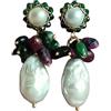 Chapeau Atelier Orecchini Pendenti con Perle Barocche e Rodocrosite
