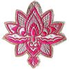 Bling! Handmade Fiore di Loto Toppa Ricamata Termoadesiva | Cucire | Emblema Applique Distintivo Spilla Abbigliamento T-shirt Jeans Cappelli Pantaloni Borse Accessori Giacche Zaino | DIY 10cm