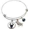 Handmade Bracciale Malefica inspired bangle in acciaio con charms