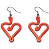 Handmade Orecchini in alluminio anodizzato,interamente fatti a mano,anallergici,inossidabili,leggeri.Ganci in acciaio inox.Modello Cuore medium Rosso
