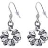 ParticolarModa Orecchini donna pendenti tondi a cerchio nodini intrecciati 6 mm Arg/Fumè