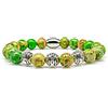 Generic Bracciale di diaspro Bracciale di perline Perline verdi Sfera Argento 8 mm Acciaio inossidabile (Modello B)