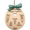 Handmade Generico La Nostra Pasqua Insieme - Pallina di Pasqua in Legno Personalizzata a Forma di Uovo con Membri della Famiglia - Albero di Pasqua - Decorazione Pasquale
