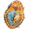 Handmade Anello in ceramica di Caltagirone col Cuore Sacro, VAR 5 | Anello siciliano artigianale