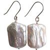 Generic Orecchini rettangoli geometrici originali quadrati in argento sterling con perle barocche