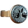 Lady Mirage unique & handmade Anello placcato oro rosa dell'albero della vita con ematite/Tree of Life Rose Gold Plated Ring with Hematite