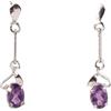 Handmade Minimalist Amethyst Earrings Handmade Lightweight 925 Sterling Silver Dangle Earrings Jewelry