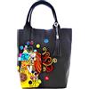 Arte Lisanti Borsa in Pelle Dipinta a Mano - OMAGGIO AL BACIO APPASSIONATO DI VOGEL - a Spalla, Shopper, Shopping Donna, Idea Regalo, Artigianato Italiano, Made In Italy, Vera Pelle, Tote Bag