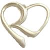 Generic Spilla in Argento 925 con Iniziale R a forma di Cuore - finitura satinata - lettera - alfabeto -
