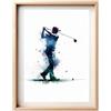 Les Creas de Papa Poster minimalista ad acquerello: golfista pronto a colpire | Elegante decorazione murale sportiva: arredamento moderno per soggiorno, ufficio o camera da letto | Idea regalo per gli amanti del golf